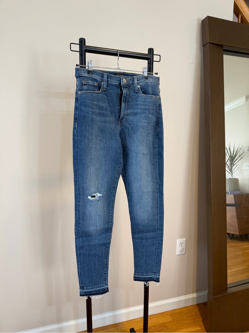 Banana Republic Classic Blue Distressed Skinny Jeans